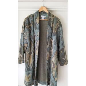 Jaeger Womens Mohair Wool Long Duster Cardigan Medium